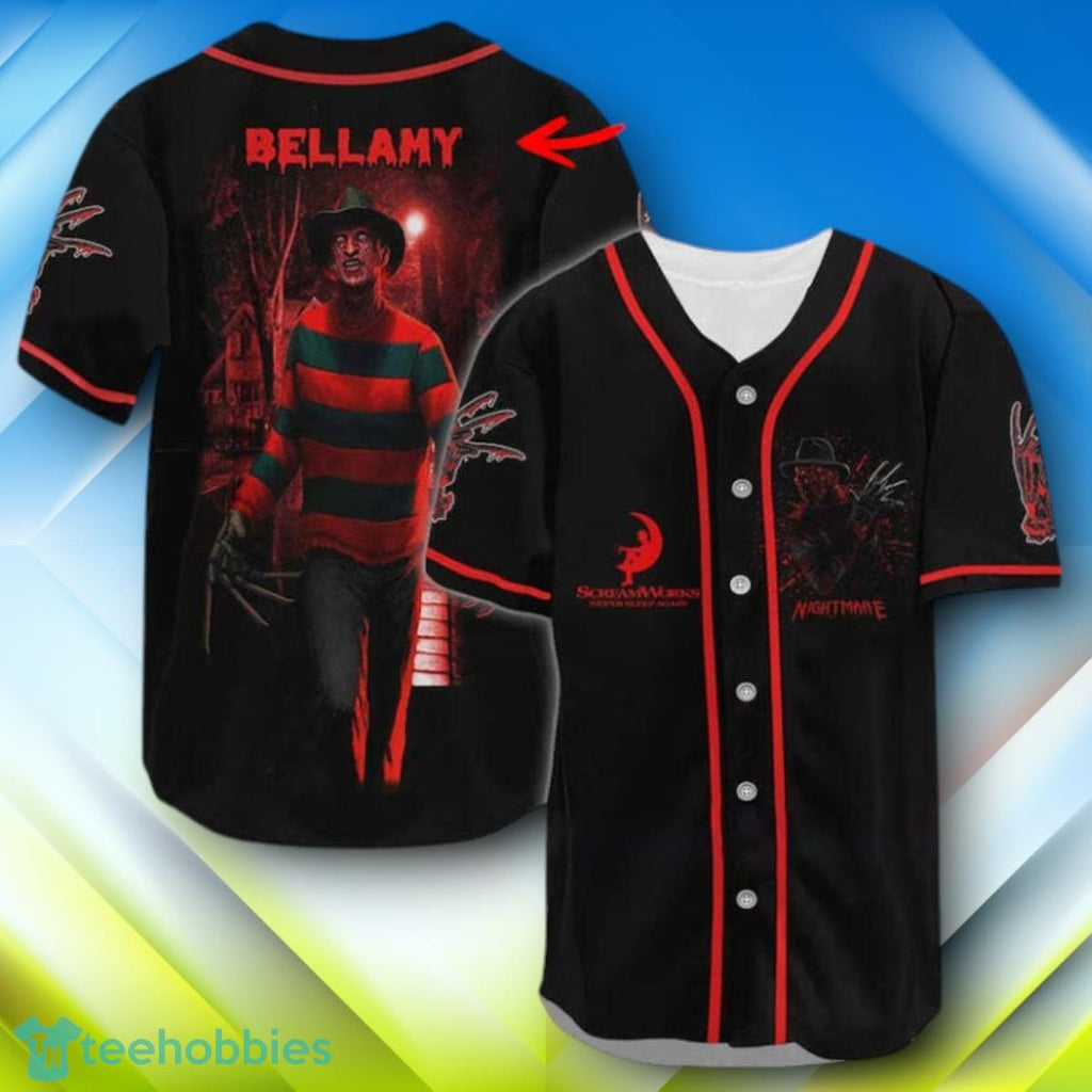 Custom Name Freddy Krueger Nightmare Halloween Baseball Jersey Style Gift
