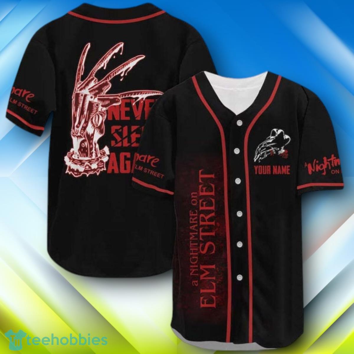 Custom Name Freddy Krueger Nightmare On Elm Street Halloween Baseball Jersey Style Gift