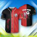 Custom Name Jack And Sally Nightmare Halloween Baseball Jersey Style Gift