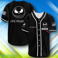 Custom Name Jack Skellington USA Flag Halloween Baseball Jersey Style Gift