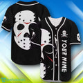 Custom Name Jason Voorhees Mask Black Halloween Baseball Jersey Style Gift