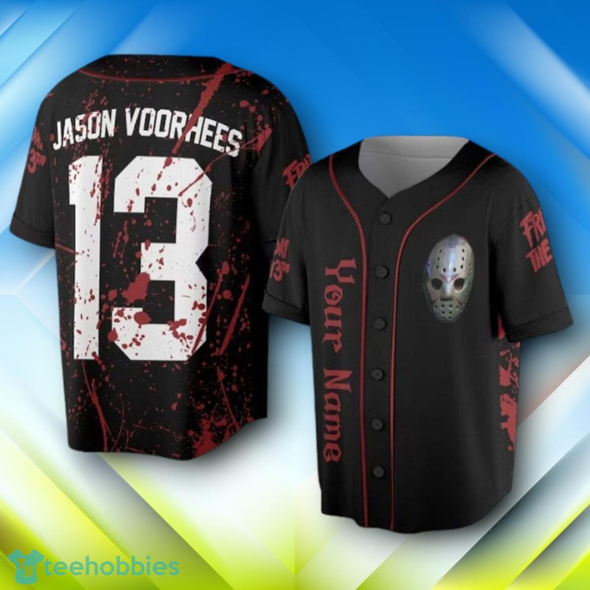 Custom Name Jason Voorhees Mask Halloween Baseball Jersey Style Gift
