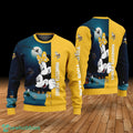 Custom Name Minnesota Vikings Cartoon Mouse Couple Christmas 3D Sweater