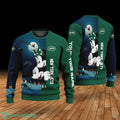 Custom Name New York Jets Cartoon Mouse Couple Christmas 3D Sweater