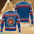 Custom Name US Marines Ugly Christmas Sweater For Men And Women Christmas Holiday Gift Family Gift