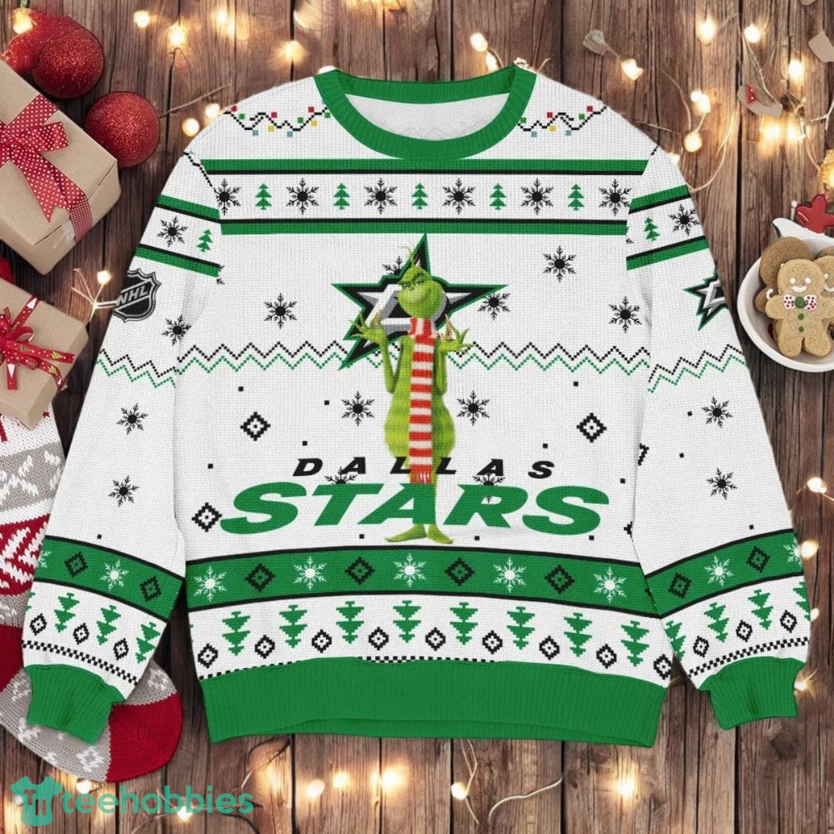 Dallas Stars NHL Grinch Ugly Christmas Sweater Team Holiday Christmas Gift