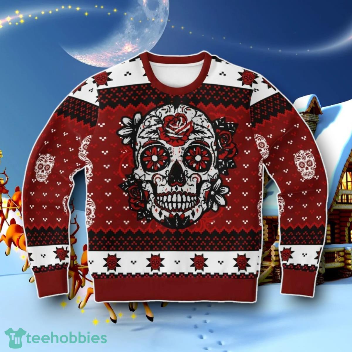 DAY OF THE Dead Red Ugly Christmas 3D Sweater Special Gift