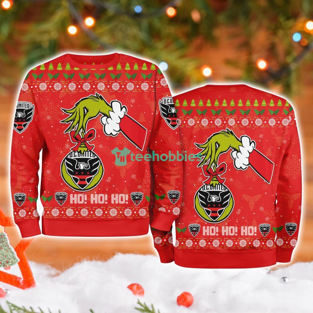 Dc United Grinch Hand Ugly Christmas Sweater 3D