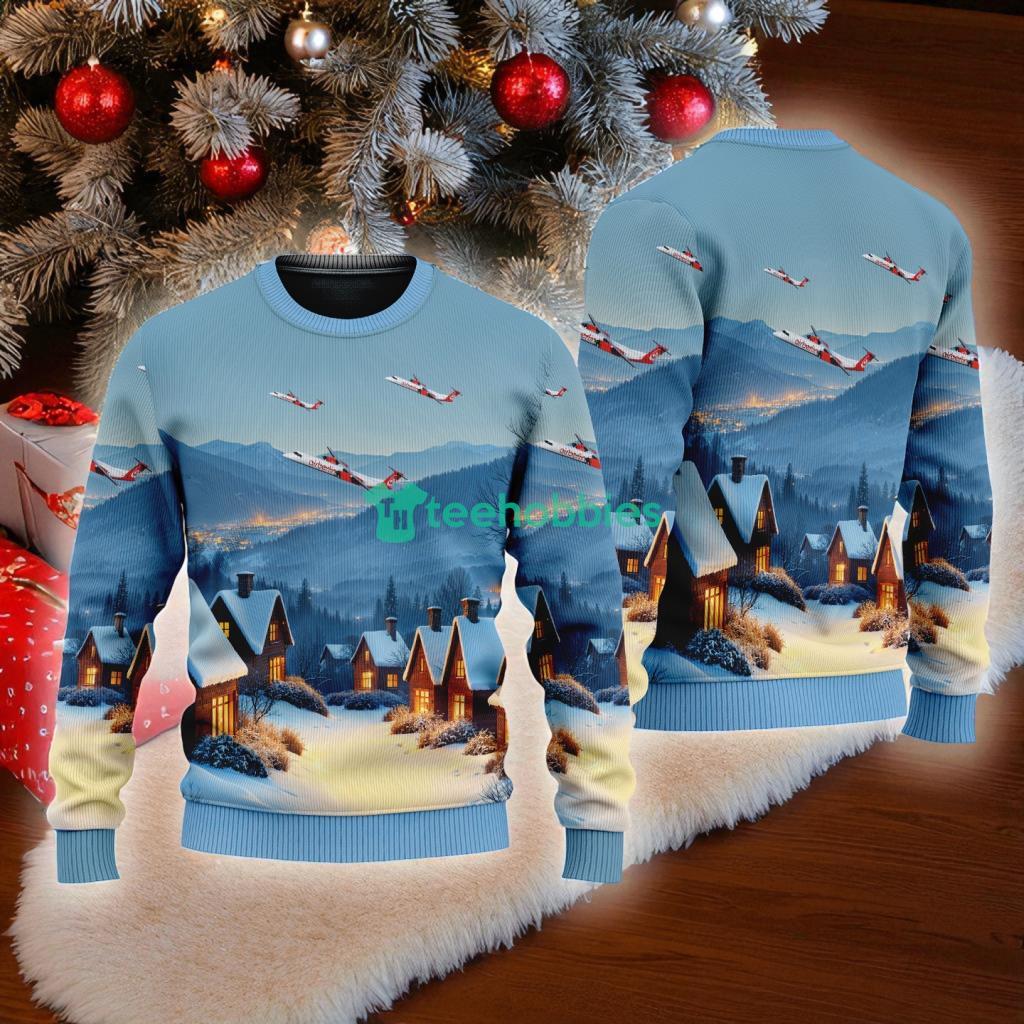 De Havilland Canada Dhc- American Airlines In The Snowy Christmas Sky Ugly Sweater Best Gift