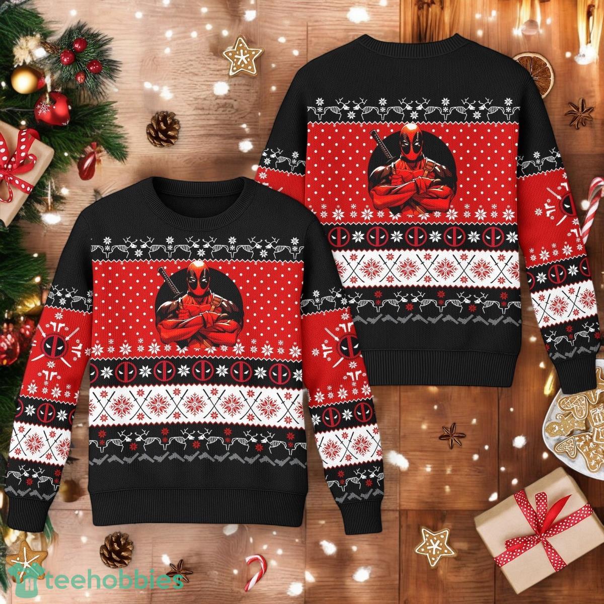 Deadpool Ugly Christmas 3D Sweater Christmas Gift Idea Superhero Christmas Sweater