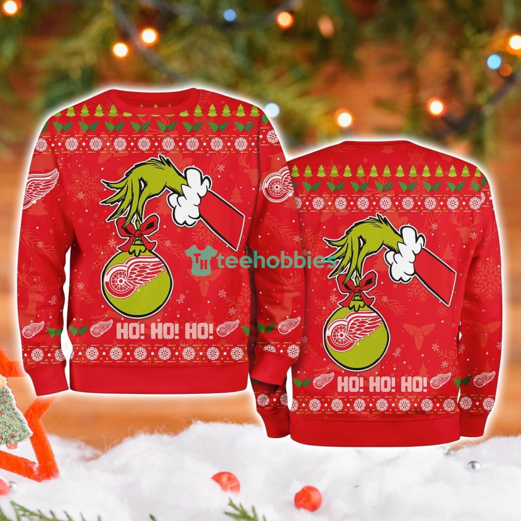 Detroit Red Wings Grinch Hand Ugly Christmas Sweater 3D
