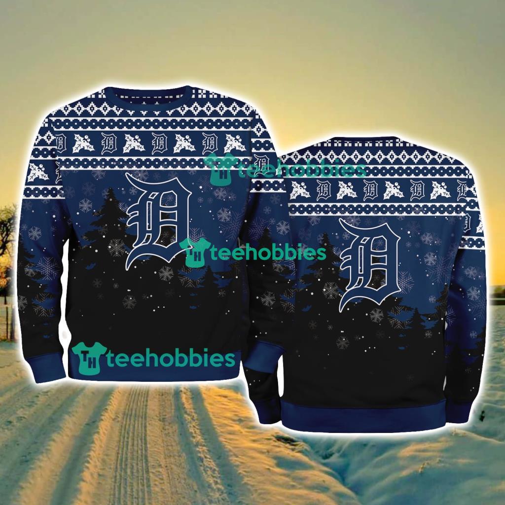 Detroit Tigers MLB Knitting Pattern Christmas Tree Pine Happy Ugly Sweater Merry Chistmas