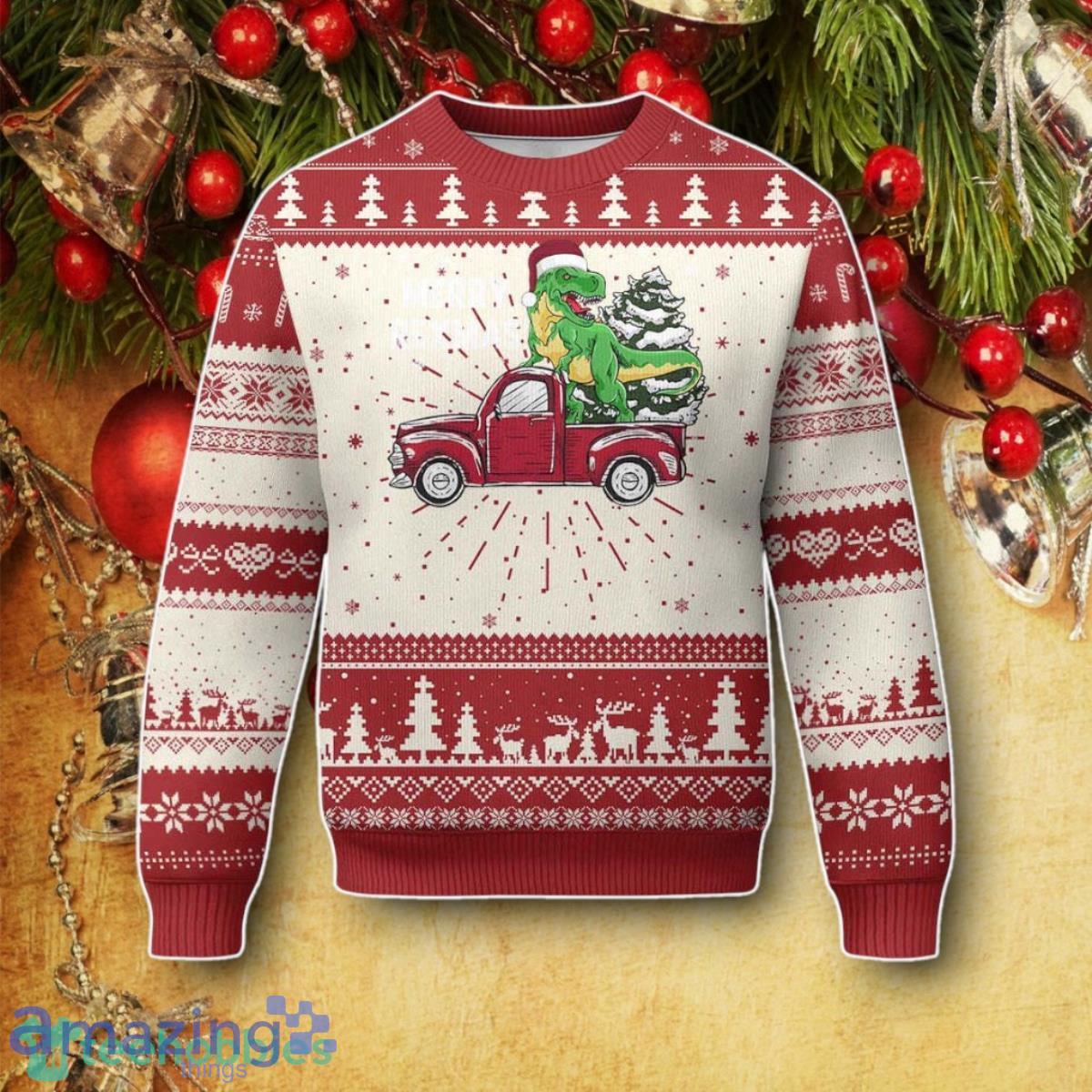 Dinosaur Christmas Tree Ugly Christmas Sweater Impressive Gift Merry Rexmas Xmas Pet Dino Trex Red Truck Family