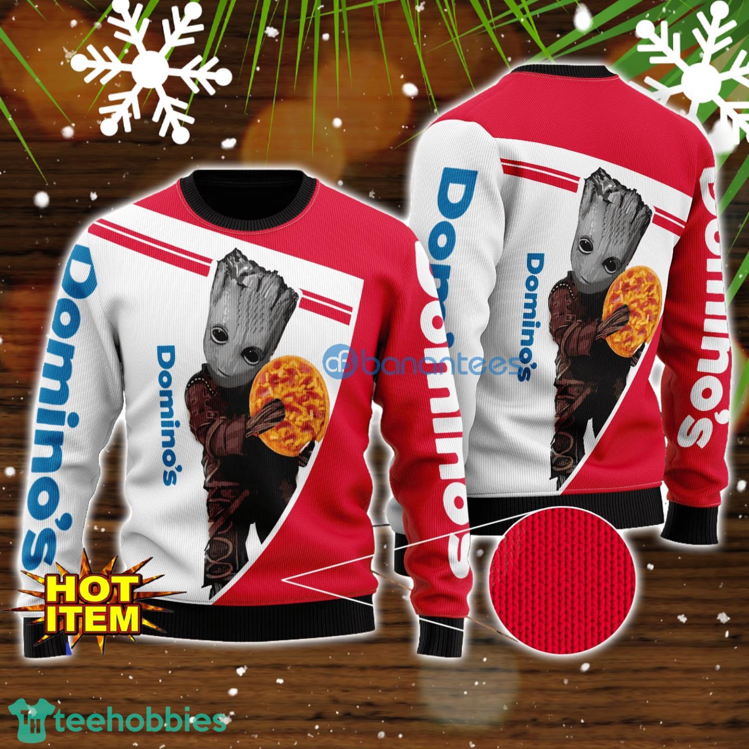 Domino’s Pizza And Baby Groot 3D Ugly Christmas Sweater For Men And Women Christmas Gift