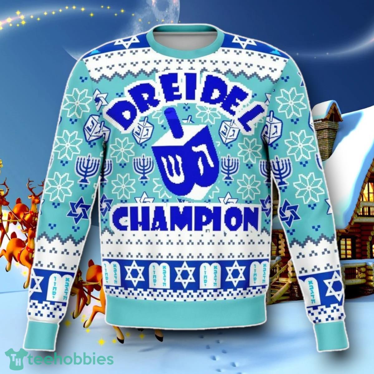 Dreidel Champ Funny Ugly Christmas 3D Sweater Special Gift