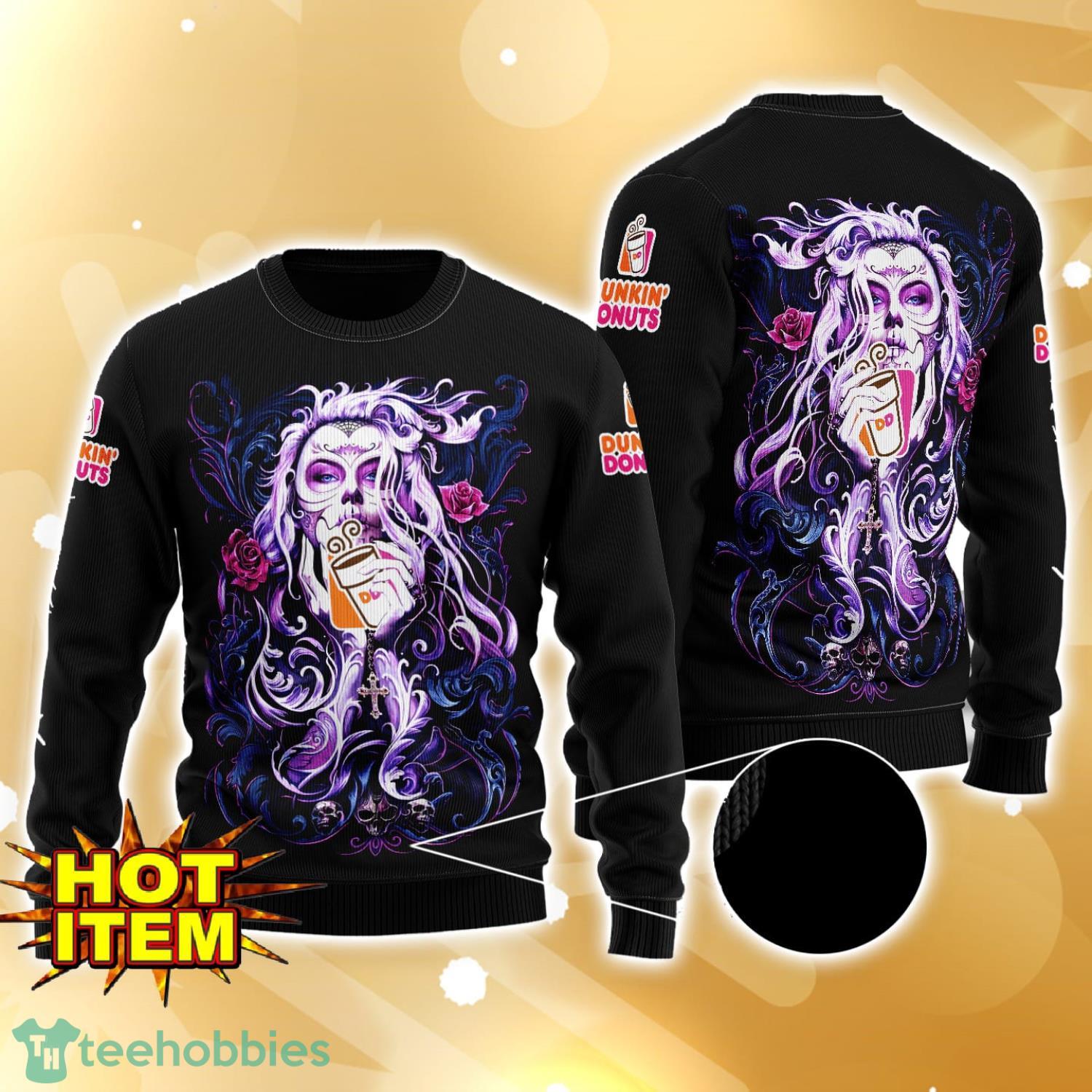 Dunkin Donuts Tattoo Girl 3D Ugly Christmas Sweater For Men And Women