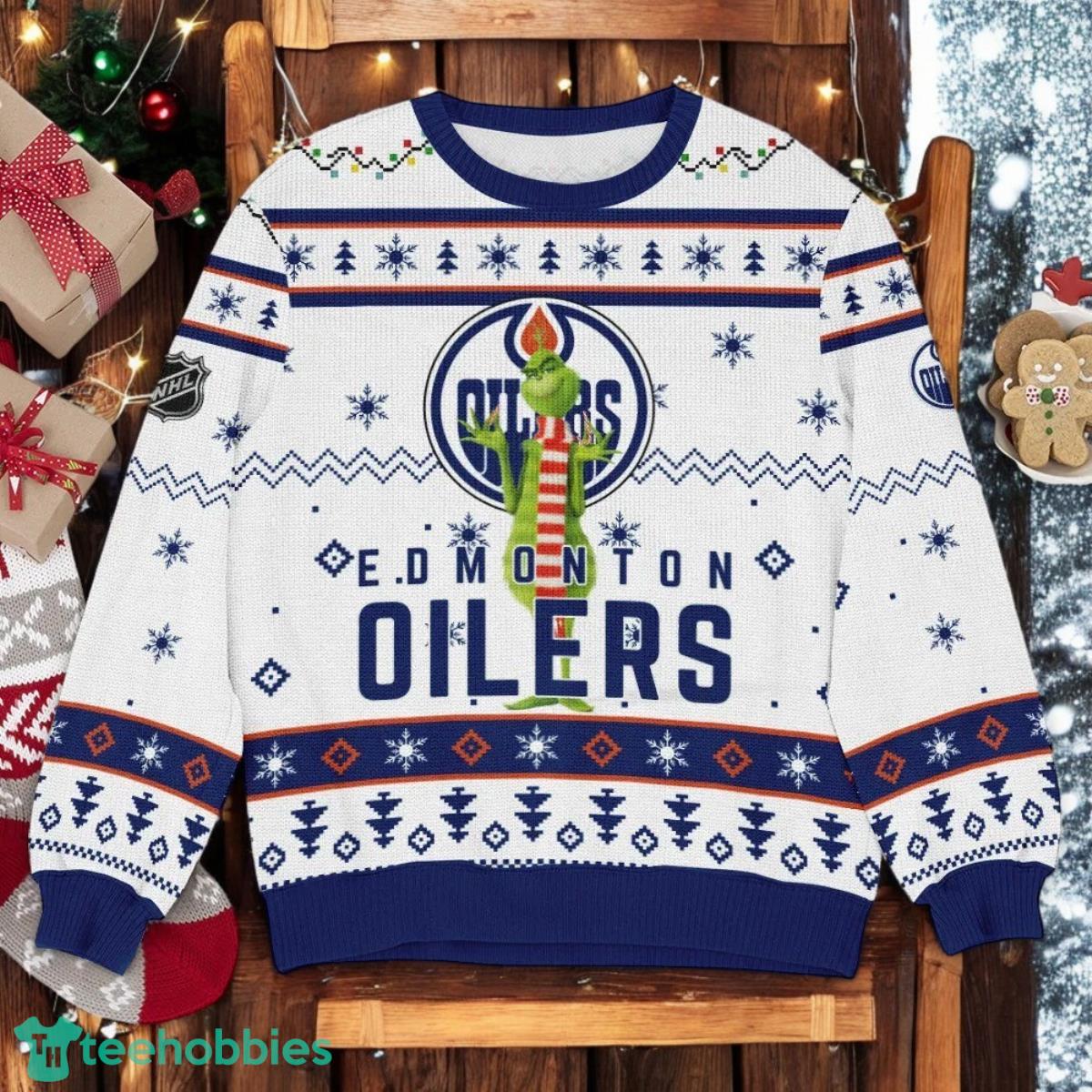 Edmonton Oilers NHL Grinch Ugly Christmas Sweater Team Holiday Christmas Gift