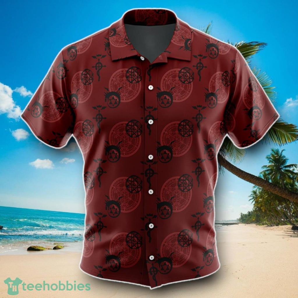 Edward V1 Fullmetal Alchemist Men’s Short Sleeve Button Up Hawaiian Shirt Impressive Gift