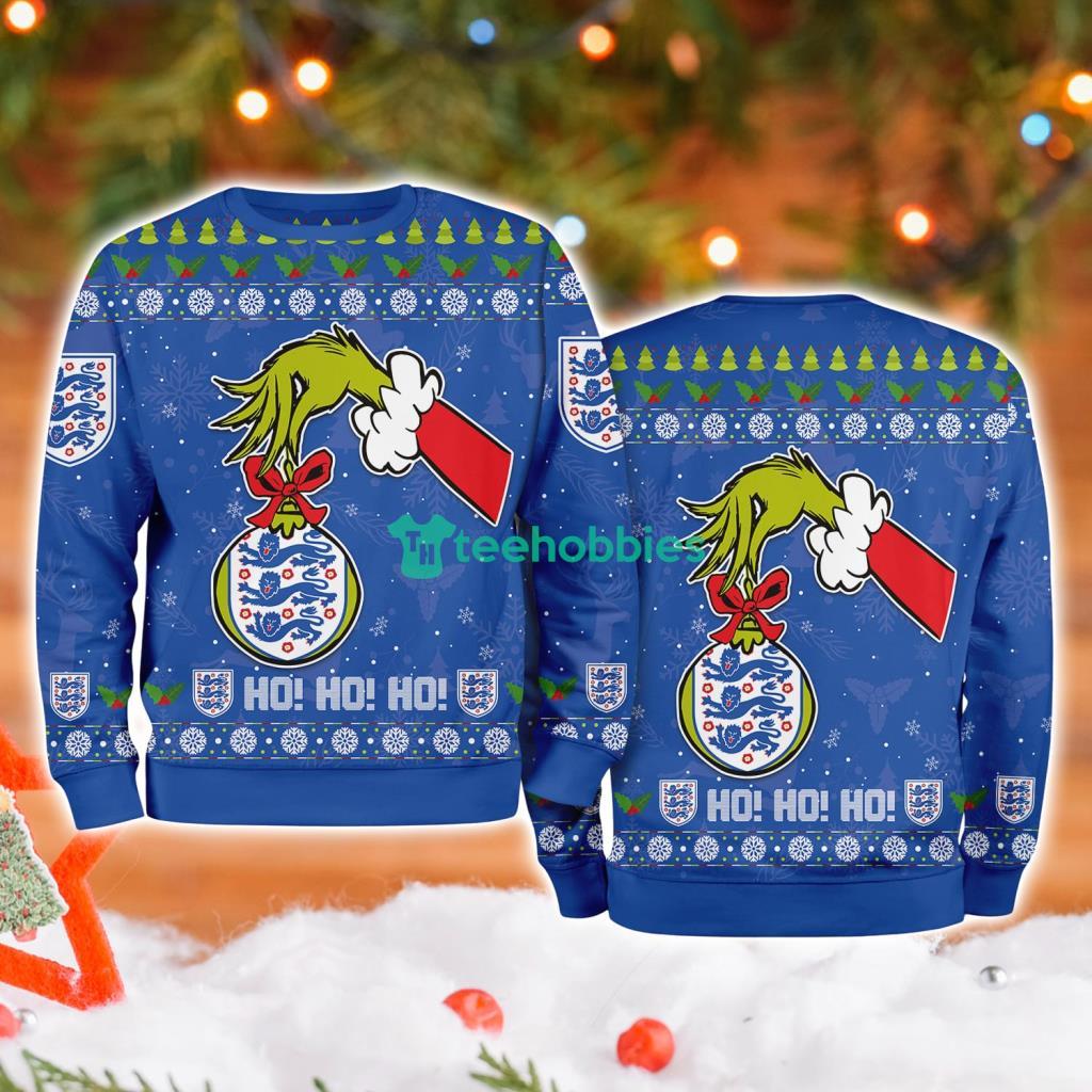 England National Football Grinch Hand Ugly Christmas Sweater 3D
