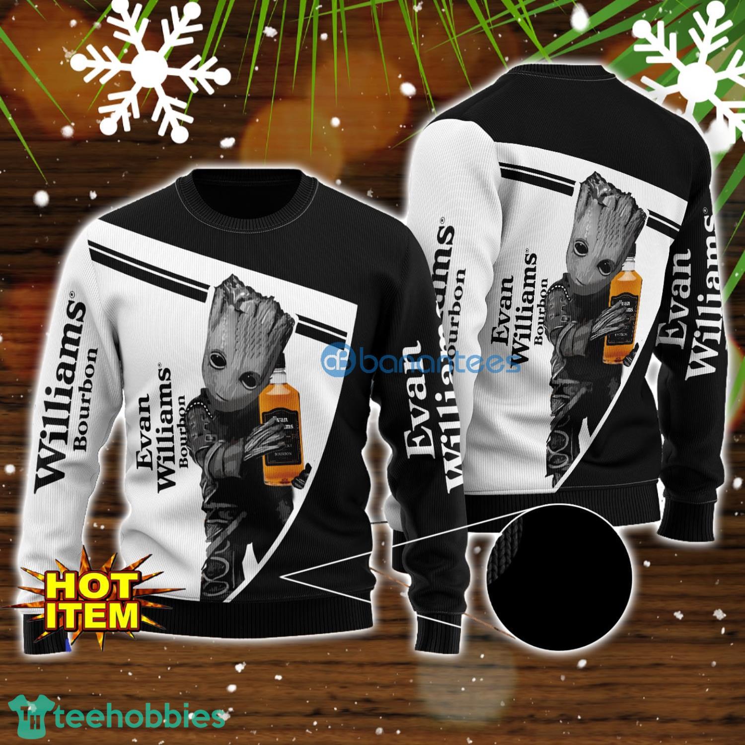 Evan Williams And Baby Groot 3D Ugly Christmas Sweater For Men And Women Christmas Gift