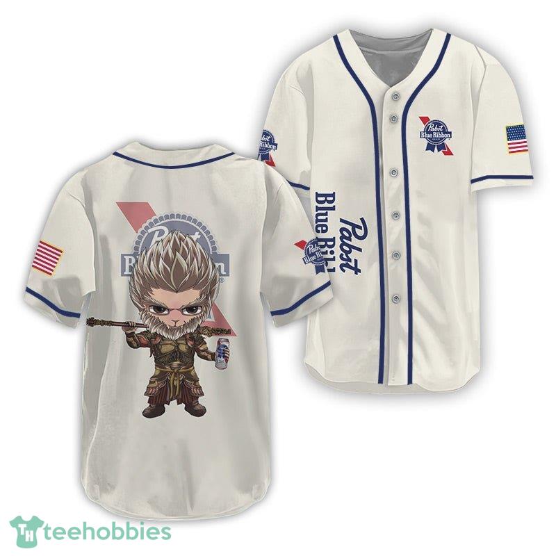 Fans Pabst Blue Ribbon Black Myth Wukong Baseball Jersey For Men Women