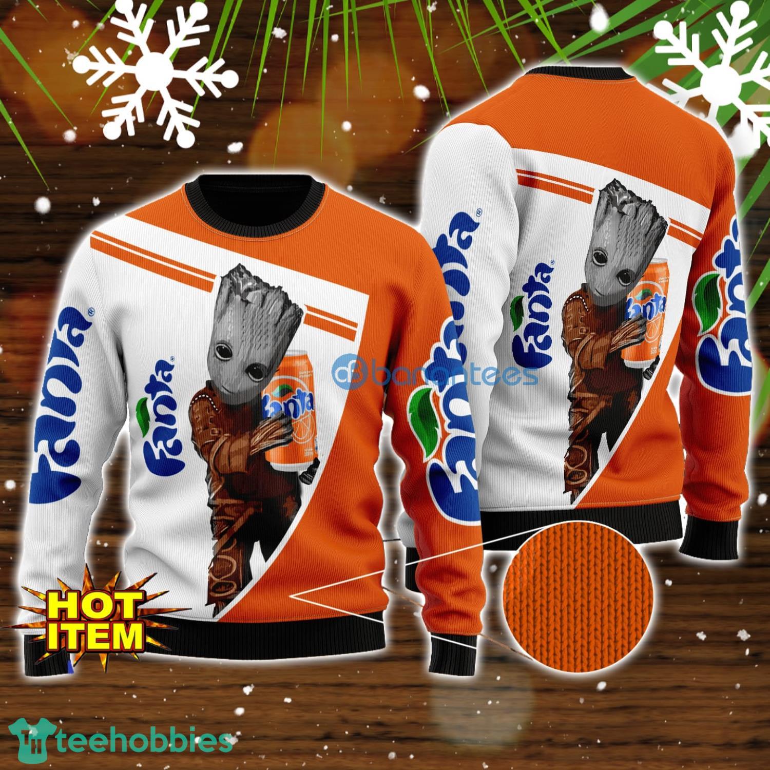 Fanta And Baby Groot 3D Ugly Christmas Sweater For Men And Women Christmas Gift