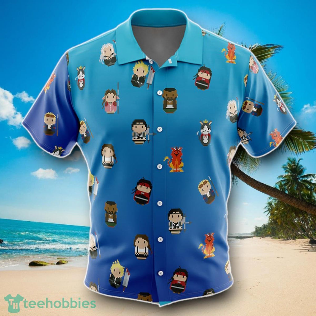 Final Fantasy 7 Pattern Men’s Short Sleeve Button Up Hawaiian Shirt Impressive Gift