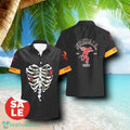 Fireball Cinnamon Whisky Chest Bone Summcer Halloween Combo Hawaiian Shirt & Shorts For Men Women