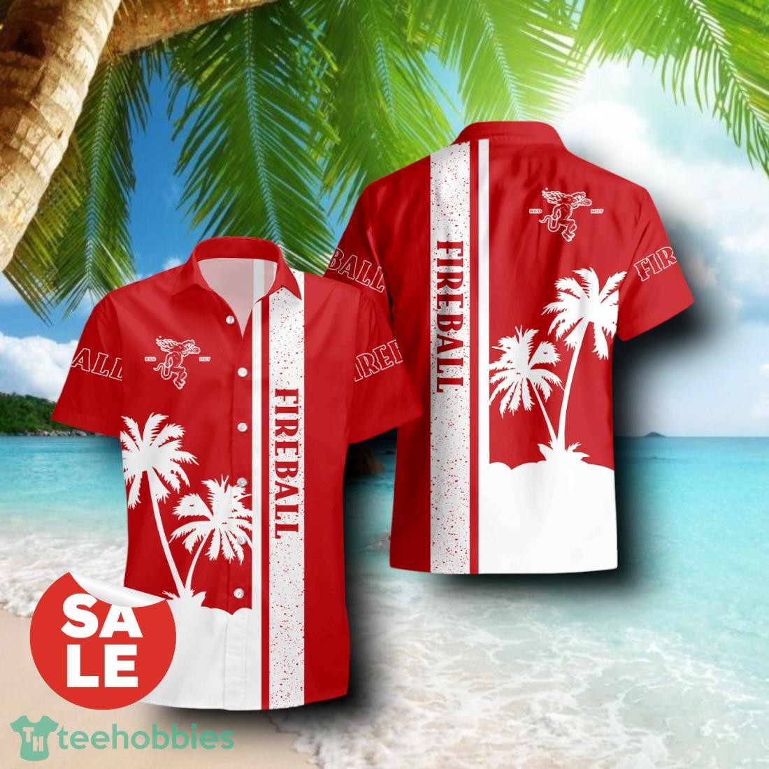 Fireball Cinnamon Whisky Palm Tree Summer Combo Hawaiian Shirt & Shorts For Men Women