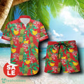 Fireball Cinnamon Whisky Tropical Flower Aloha Combo Hawaiian Shirt & Shorts For Men Women