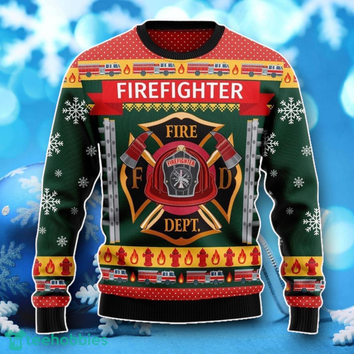 Firefighter Xmas Ugly Christmas Sweater Unique Gift