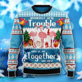 Flamingo Together Ugly Christmas Sweater Unique Gift