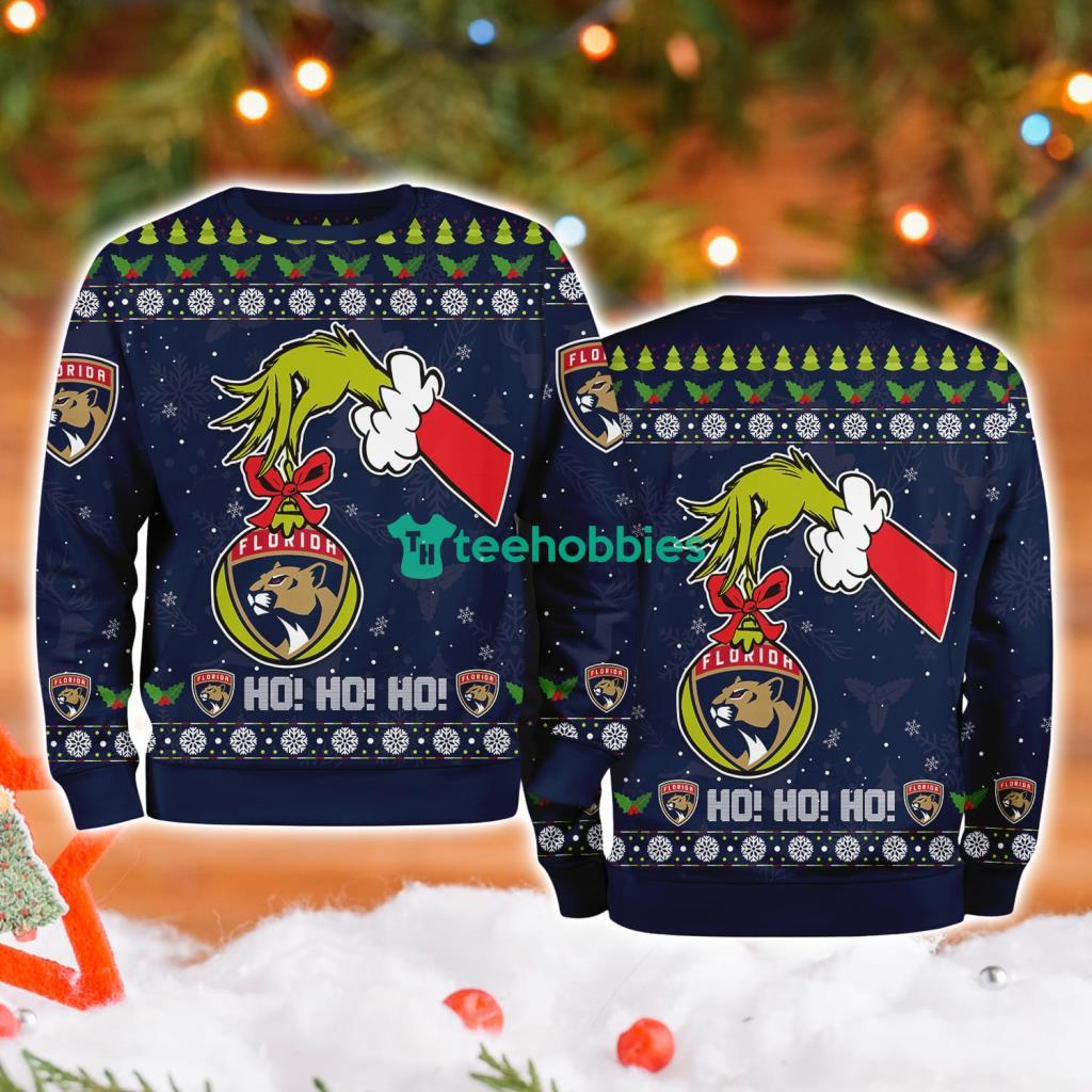 Florida Panthers Grinch Hand Ugly Christmas Sweater 3D