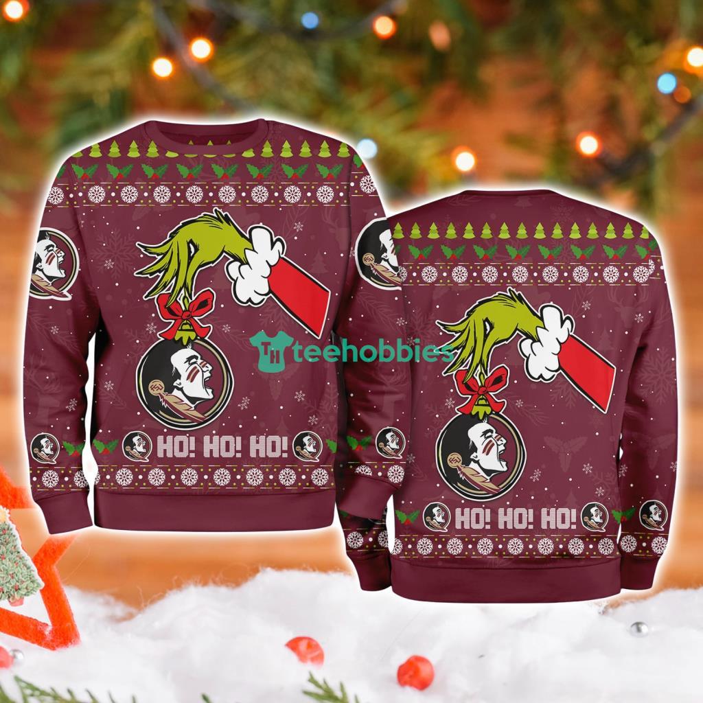 Florida State Seminoles Ncaa Grinch Hand Ugly Christmas Sweater 3D