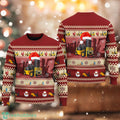 Forklift Ugly Christmas Sweater Forklift Santa Christmas