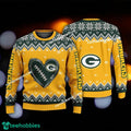 Funny Heart Football Green Bay Packers Christmas 3D Sweater Gift Holidays