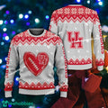 Funny Heart Football Houston Cougars Christmas Sweater AOP For Men Women