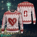 Funny Heart Football Stanford Cardinal Xmas Sweater For Men Women