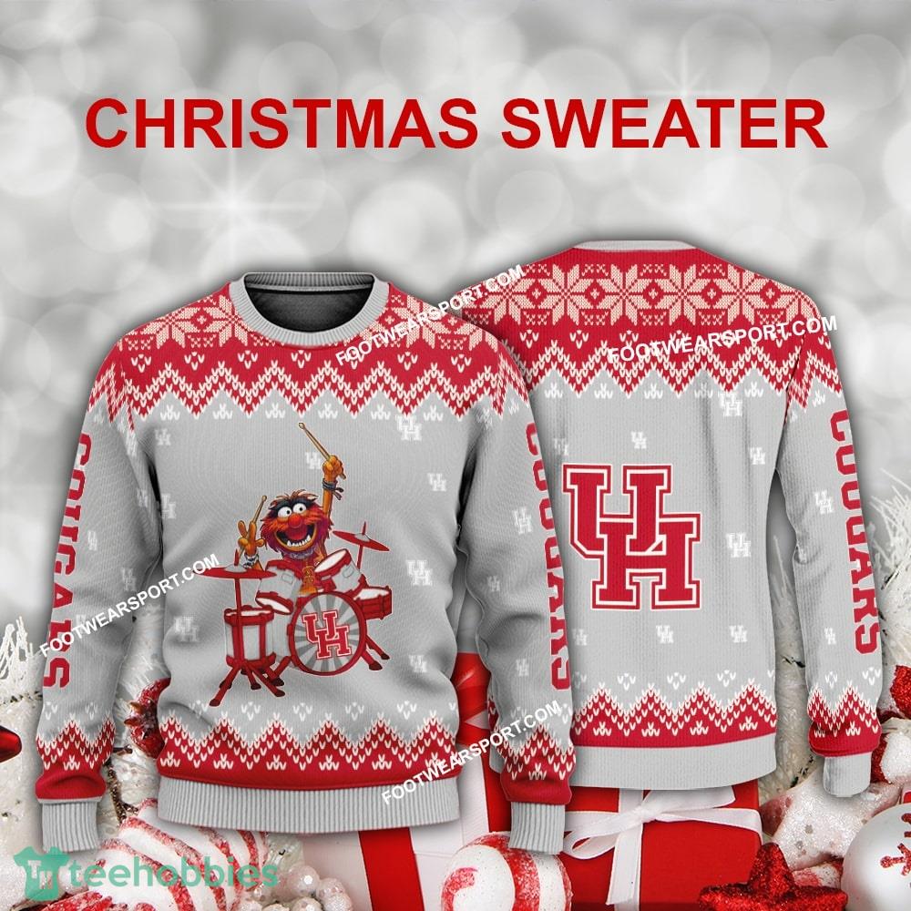 Funny Muppets Play Drums Houston Cougars Christmas Sweater Gift Holidays