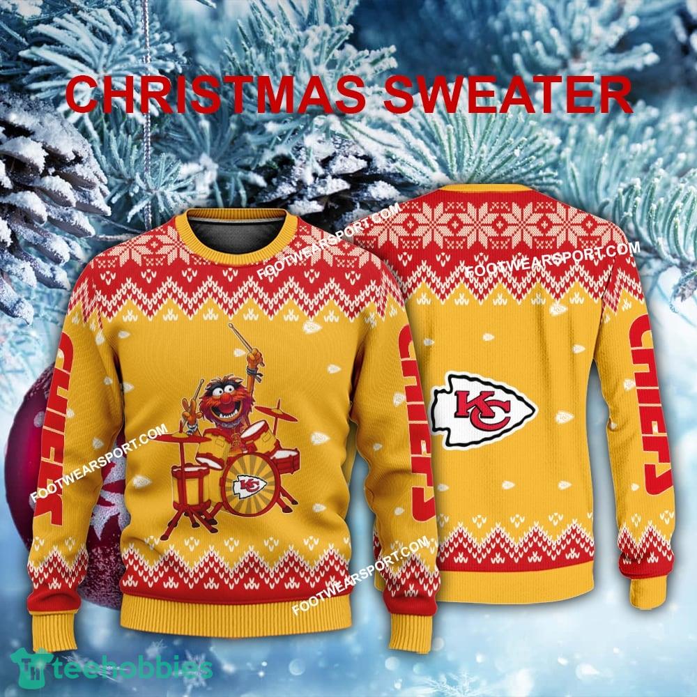 Funny Muppets Play Drums Kansas City Chiefs Xmas Sweater Gift Holidays