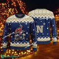 Funny Muppets Play Drums Navy Midshipmen Christmas Sweater For Men Women