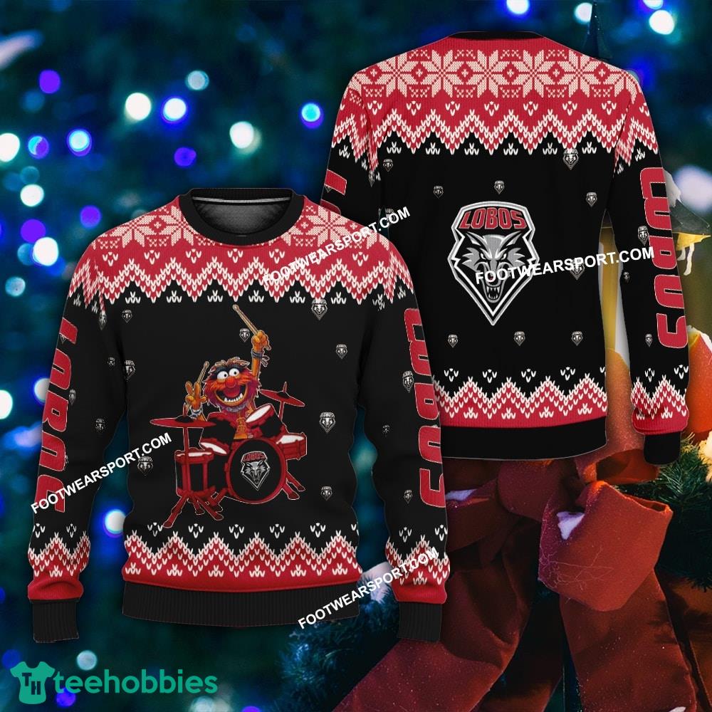 Funny Muppets Play Drums New Mexico Lobos Christmas Sweater For Men Women