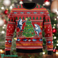 Funny Shark Christmas Sweater Cute Shark Decorating Tree Ugly Xmas