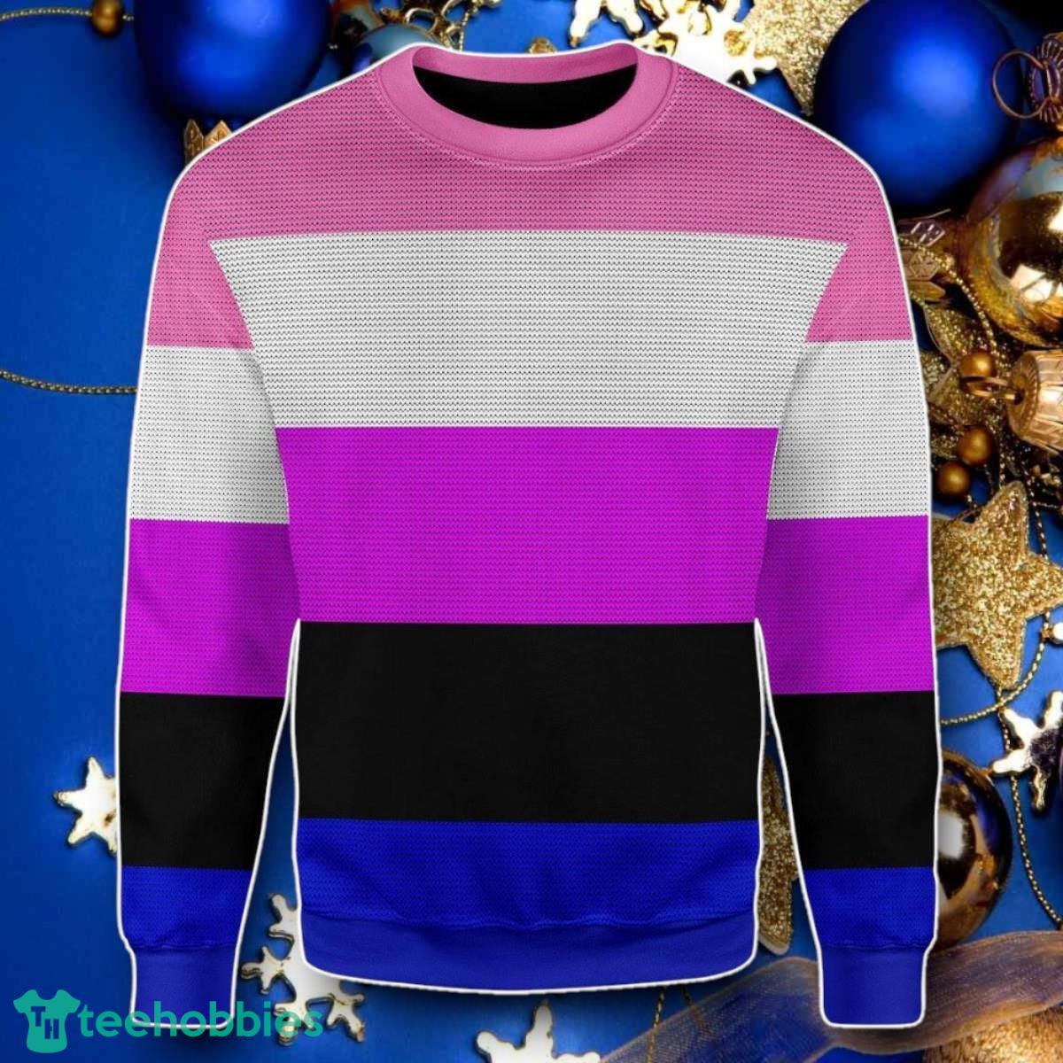 Genderfluid Pride Flag Christmas Sweater Style Gift For Men And Women