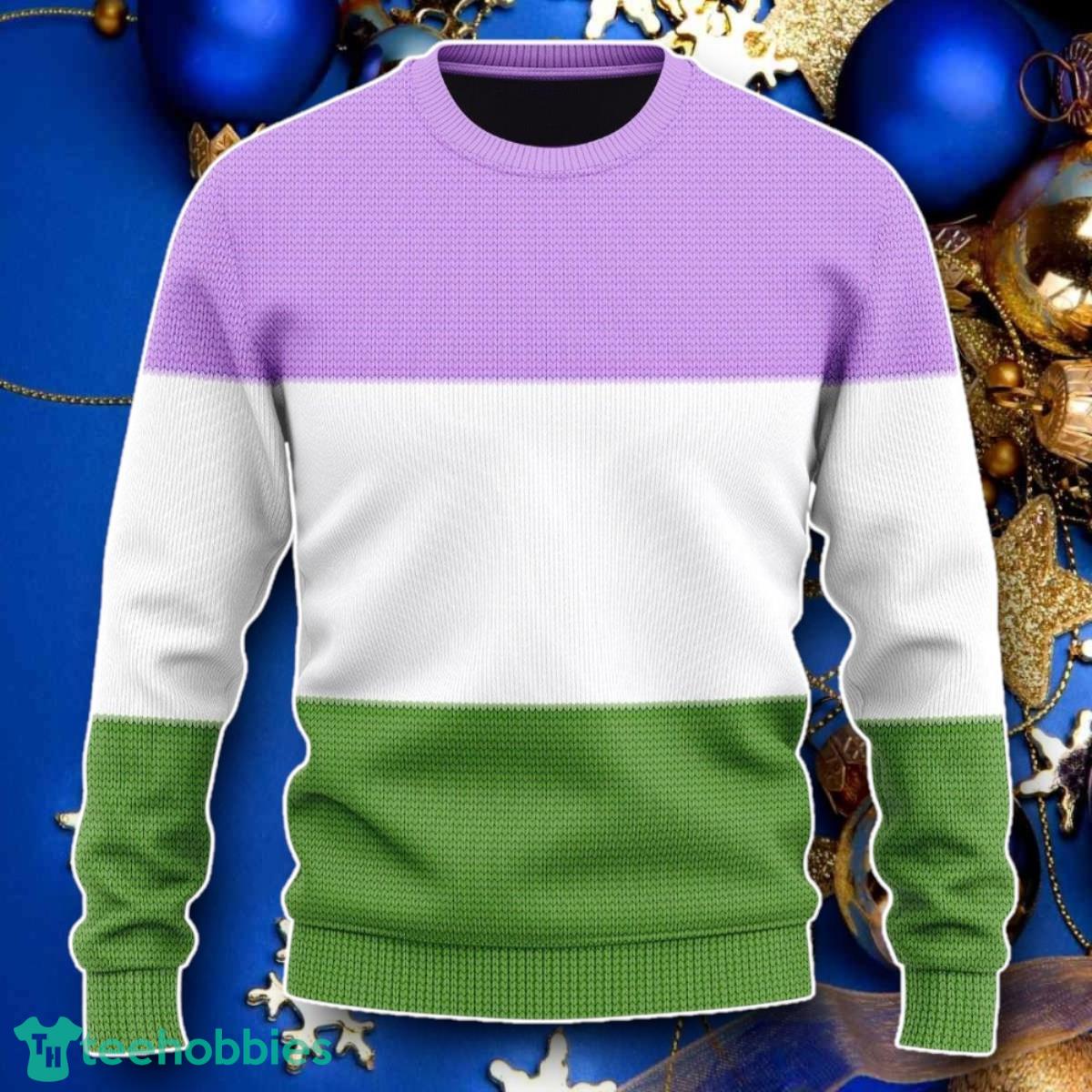 Genderqueer Flag Ugly Christmas Sweater Style Gift For Men And Women