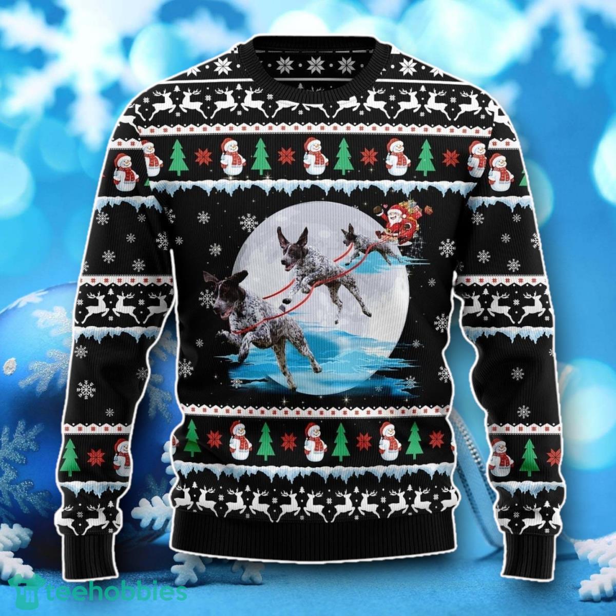 German Shorthaired Pointer Santa On Highway Ugly Christmas Sweater Unique Gift