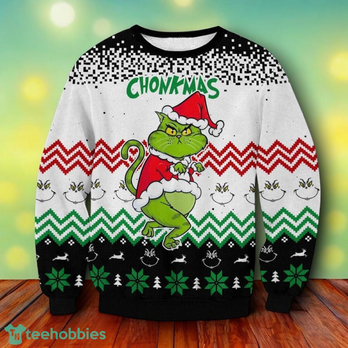 Get Grinch Cat Chonkmas Ugly Christmas Sweater For Men Women