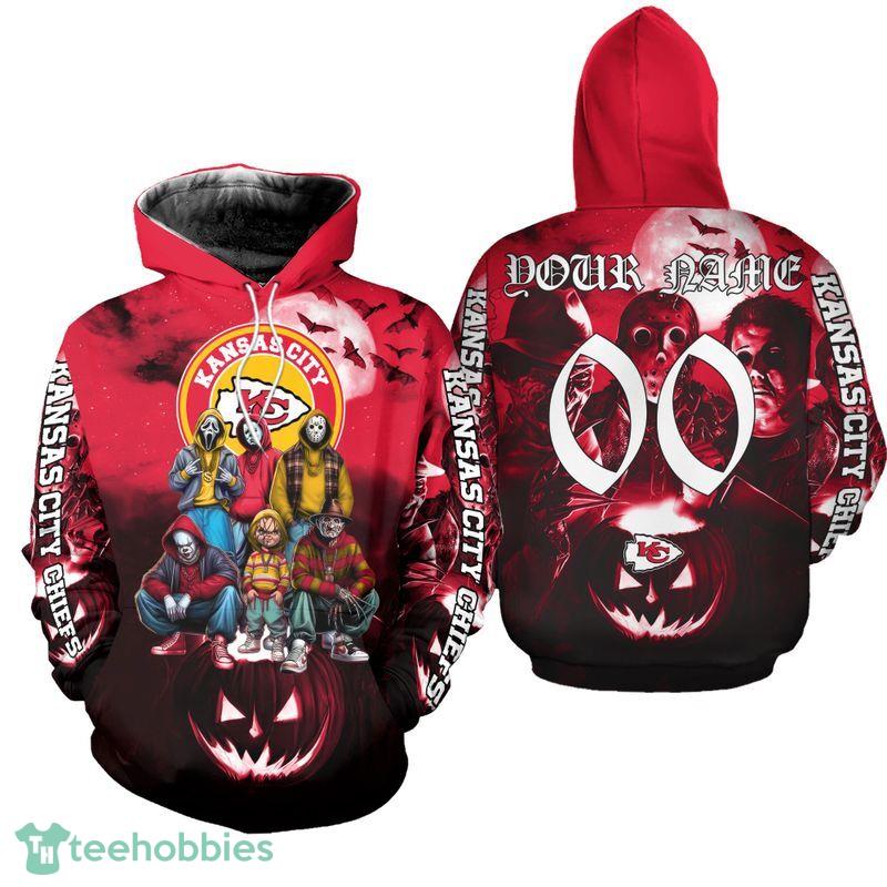 Gift Style Kansas City Chiefs Devil Halloween Cold 3D Hoodie Custom Number And Name