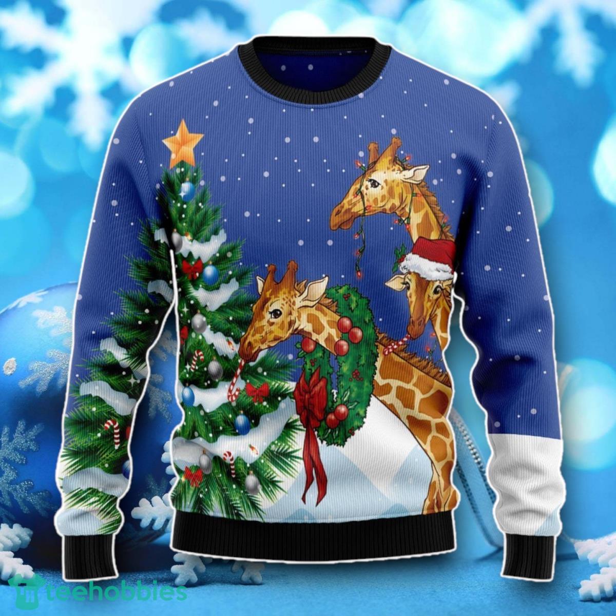 Giraffe Family Xmas Ugly Christmas Sweater Unique Gift