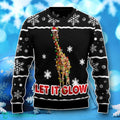 Giraffe Let It Glow Ugly Christmas Sweater Unique Gift